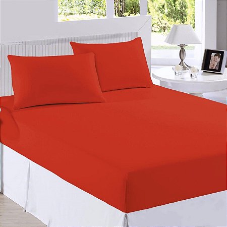 Capa de Colchão casal Queen Size 1.58X1.98X0.30 - Vermelho - 82575