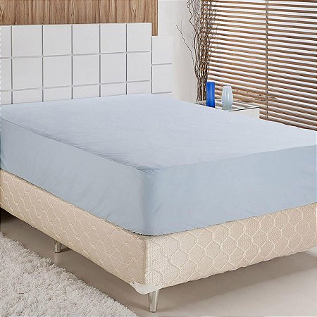 Capa de Colchão casal Queen Size 1.58X1.98X0.30 - Azul - 82575
