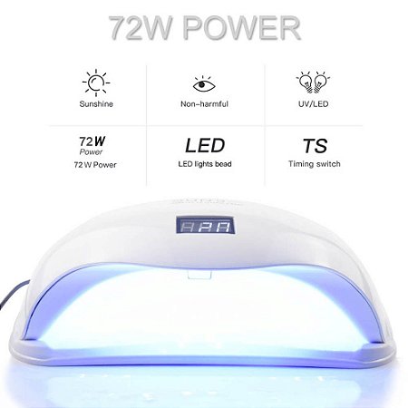 Cabine de Estufa Led UV para Unhas de 72w - Branco - 82718