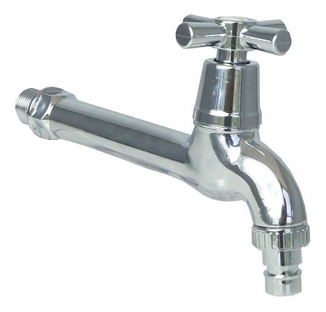 Torneira Tanque e Jardim Super Resistente de Parede - Prata - 82974