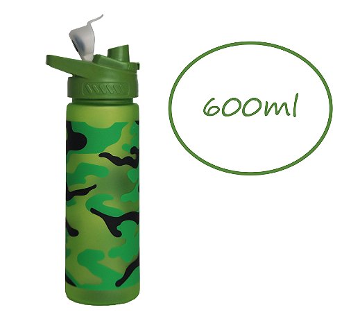 Garrafa De Água De 600ml para Academia e Suplemento - Squeeze Slim - Verde 82947-3