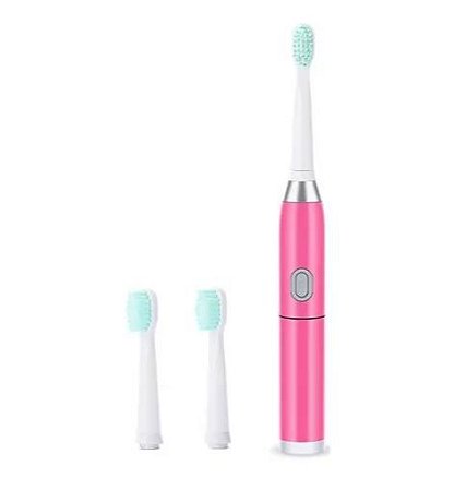 Escova Dental Elétrica Ultra-sônica Limpeza Dos Dentes por Vibração - Rosa - 82465-2