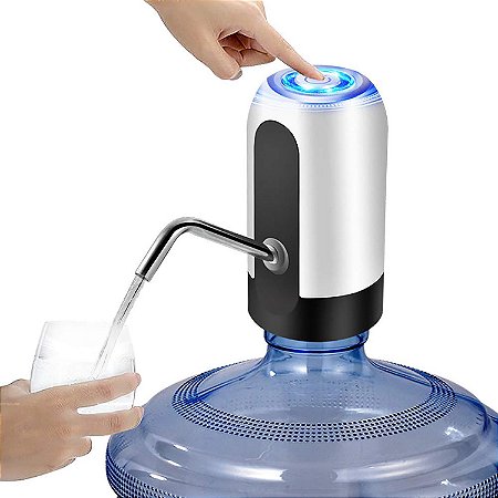 Bomba Elétrica Para Garrafão De Água Galão 10/20 Litros Com Usb - Branco - 82874