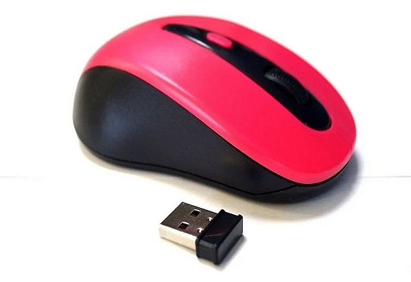 Mouse Sem Fio 1600Dpi USB 2.4ghz Compacto - Rosa - 82007-2