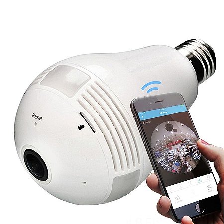 Câmera Espiã Lampada Led 360º Panorâmica com Wifi - 82298