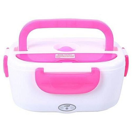 Marmita Eletrica com Divisórias e Talheres de 110v - Rosa - 82316-2