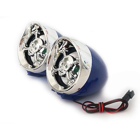 Caixa de Som e Alarme com Bluetooth Usb Sd Fm para Moto - Azul - 82559
