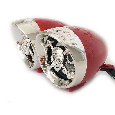 Caixa de Som e Alarme com Bluetooth Usb Sd Fm para Moto - Vermelho - 82559