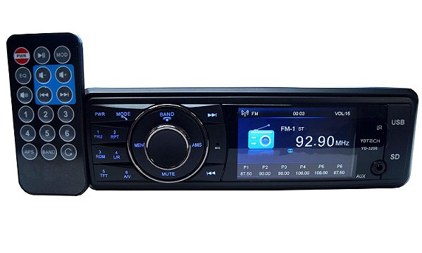 Radio FM Mp5 Player Automotivo com Bluetooth Usb Auv e Sd - 81995
