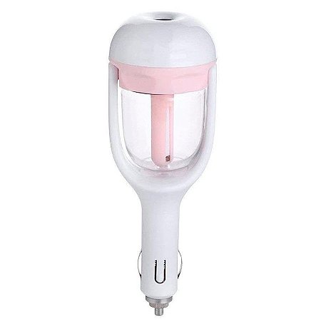 Mini Umidificador de Ar e Aromatizador Veicular 12v Portátil - Rosa - 83094-3