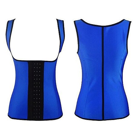 Cinta Corselete Ajustável Modeladora com Alça para Abdômen - Azul Tamanho M - 82029