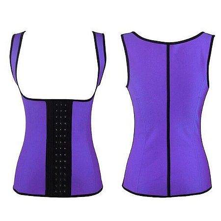 Cinta Corselete Ajustável Modeladora com Alça para Abdômen - Roxo Tamanho XL - 82029