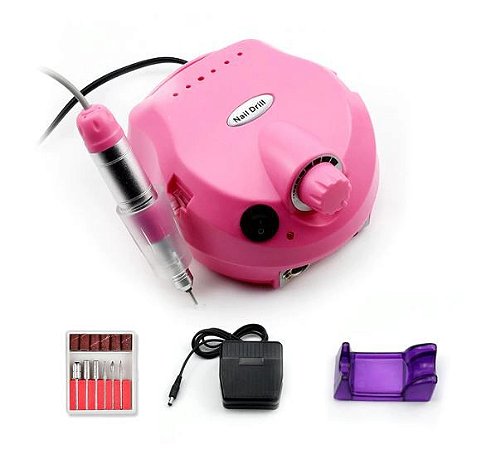 Motor Manicure Lixa e Polidor de Unha Elétrica Profissional - Rosa - 82329 - 82329