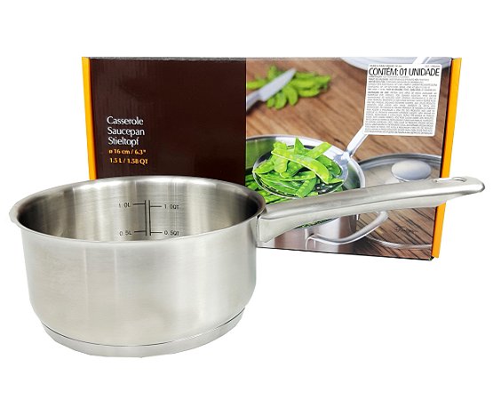 Panela 16cm 1,5l Litros Com Alça 4 Em 1 Super Resistência - 83079