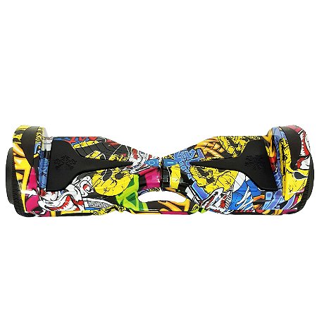 Skate Elétrico Hoverboard Original 6,5" Led com Alça Grande - Amarelo Palhaço - 27099
