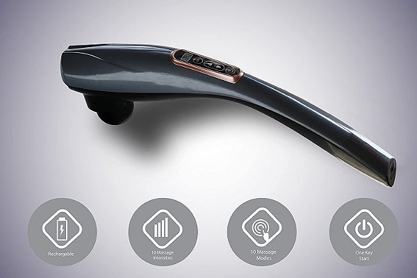 Massageador Elétrico Corporal 6 em 1 Cinza 10 Velocidades Massagem Relaxante Localizada - 83203