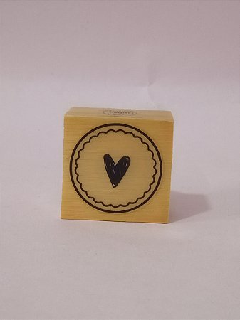 Carimbo - Coração dentro de círculos