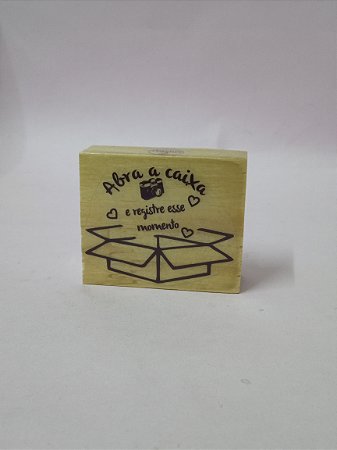 Carimbo - Abra a Caixa e registre esse momento (Desenho de Caixa)
