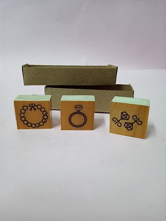 Kit 3 Mini carimbos - Joias e bijuteria