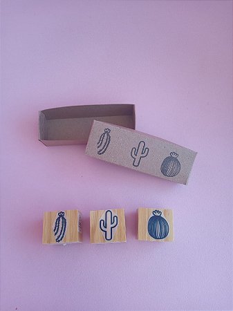 Kit 3 mini Carimbos -  Cactos