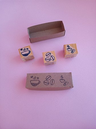 Kit 3 mini carimbos - Café
