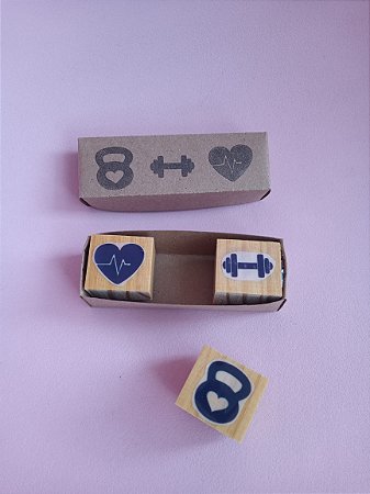 Kit 3 mini carimbos - Fitness 1