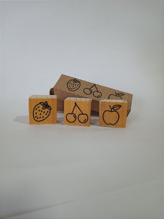Kit 3 mini carimbos -  Frutas