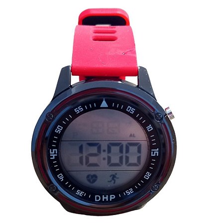 Relógio Masculino Redondo Digital Emborrachado Prova D'Água DHP - WAS  IMPORTS