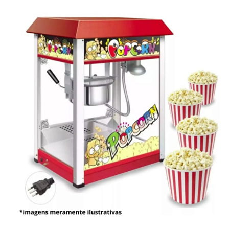 Pipoca Pipoqueira Profissional Eletrica Popcorn Doce Salgada Cor Vermelha 220v