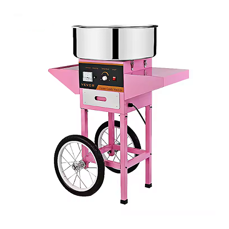 Máquina de Algodão Doce Profissional Com Carrinho 127V