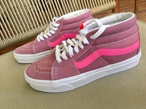 vans cano alto rosa