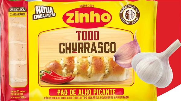 PÃO DE ALHO BAGUETE ZINHO PICANTE 0,300G