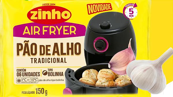 PÃO DE ALHO TRADICIONAL(BOLINHA) ZINHO AIRFRY 0,300G
