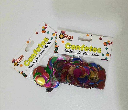 CONFETE METALIZADO PARA BALÃO - Pacote com 20 g  - SORTIDO