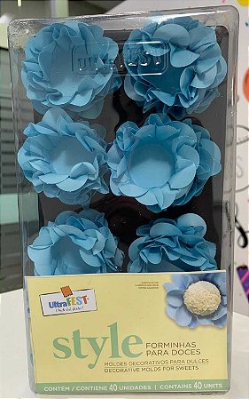 FORMINHA PARA DOCES - STYLE - AZUL CLARO - Caixa com 40 unidades