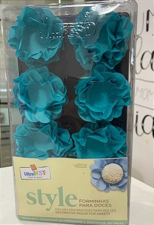 FORMINHA PARA DOCES - STYLE - AZUL TIFFANY - Caixa com 40 unidades