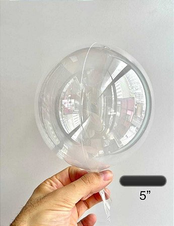 BALÃO BUBBLE TRANSPARENTE 5" (12 cm) - 1 unidade