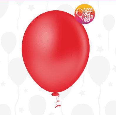 BALÃO LISO REDONDO - PIC PIC Nº 16 - VERMELHO - Pacote com 12 unidades