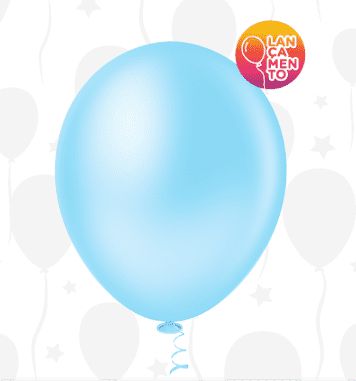 BALÃO LISO REDONDO - PIC PIC Nº 16 - AZUL CLARO - Pacote com 12 unidades