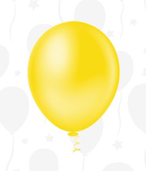 BALÃO LISO REDONDO - PIC PIC Nº 16 - AMARELO - Pacote com 12 unidades