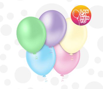BALÃO LISO REDONDO - PIC PIC Nº 05 - CANDY (SORTIDO) - Pacote com 50 unidades