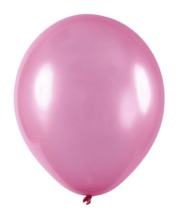 BALÃO LISO - ART-LATEX Nº 09 - METAL (EFEITO PEROLADO) - ROSA  - Pacote com 50 unidades