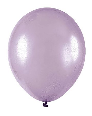 BALÃO LISO - ART-LATEX Nº 09 - METAL (EFEITO PEROLADO) - LILÁS - Pacote com 50 unidades
