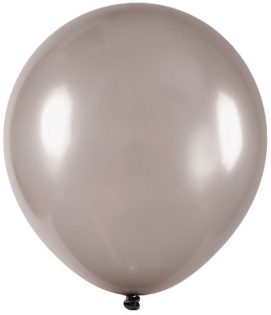 BALÃO LISO - ART-LATEX Nº 09 - METAL (EFEITO PEROLADO) - PRATA/CINZA  - Pacote com 50 unidades