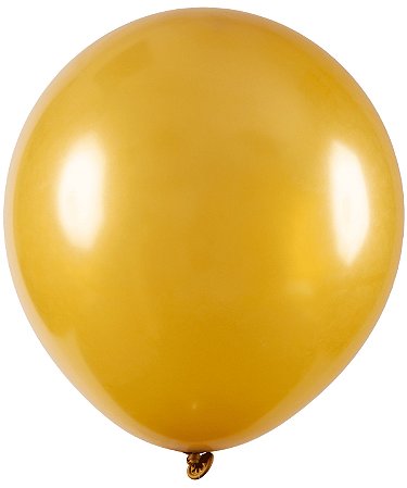 BALÃO LISO - ART-LATEX Nº 09 - METAL (EFEITO PEROLADO) - OURO - Pacote com 50 unidades