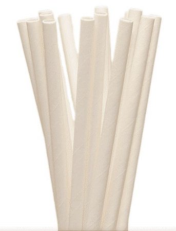 CANUDO DE PAPEL LISO - BRANCO - Pacote com 12 unidades