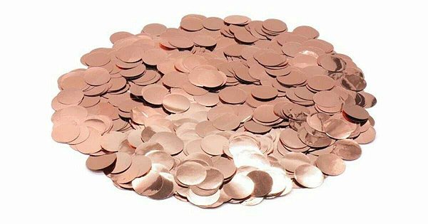 CONFETE METALIZADO PARA BALÃO- ROSÊ GOLD - Pacote com 20 g