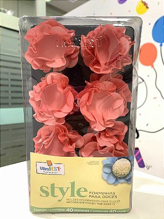 FORMINHA PARA DOCES - STYLE - ROSA BEBÊ - Caixa com 40 unidades