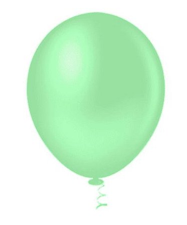 BALÃO LISO REDONDO - PIC PIC Nº 05 -  VERDE BABY - Pacote com 50 unidades
