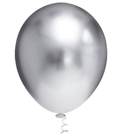 BALÃO PLATINO REDONDO - PRATA - PIC PIC Nº 09 - Pacote com 25 unidades